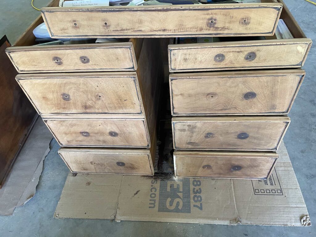 Legal Desk Drawers Sanded