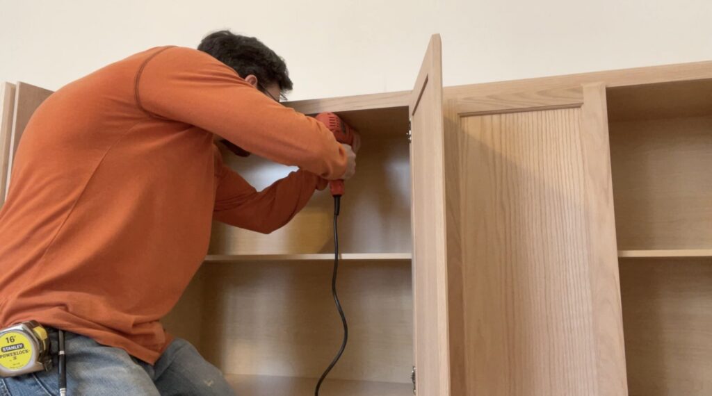 Securing Cabinet to Stud